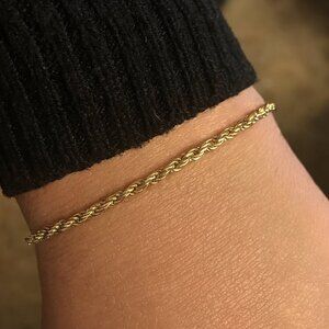 14K Stamped Gold Bonded plus sized Bracelet delicate (Not Solid Gold 10.5 inches